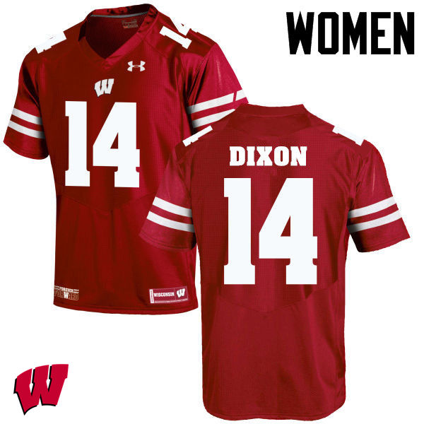 Wisconsin Badgers Women's #14 D'Cota Dixon NCAA Under Armour Authentic Red College Stitched Football Jersey VJ40L16CI